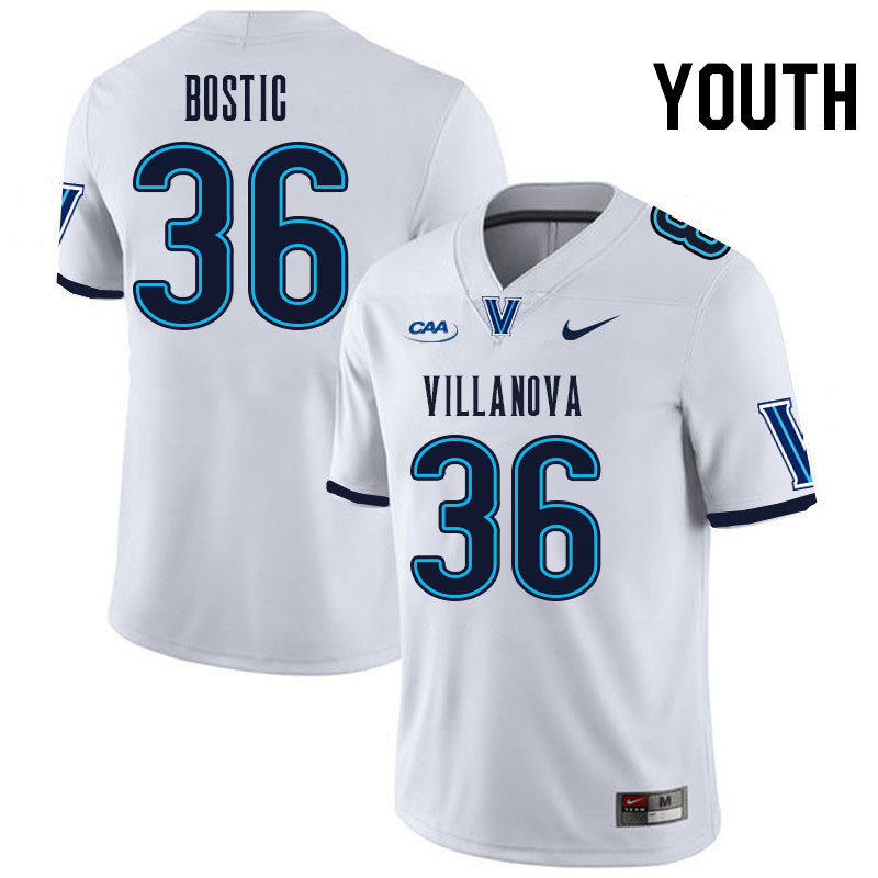 Youth #36 Damill Bostic Villanova Wildcats College Football Jerseys Stitched Sale-White